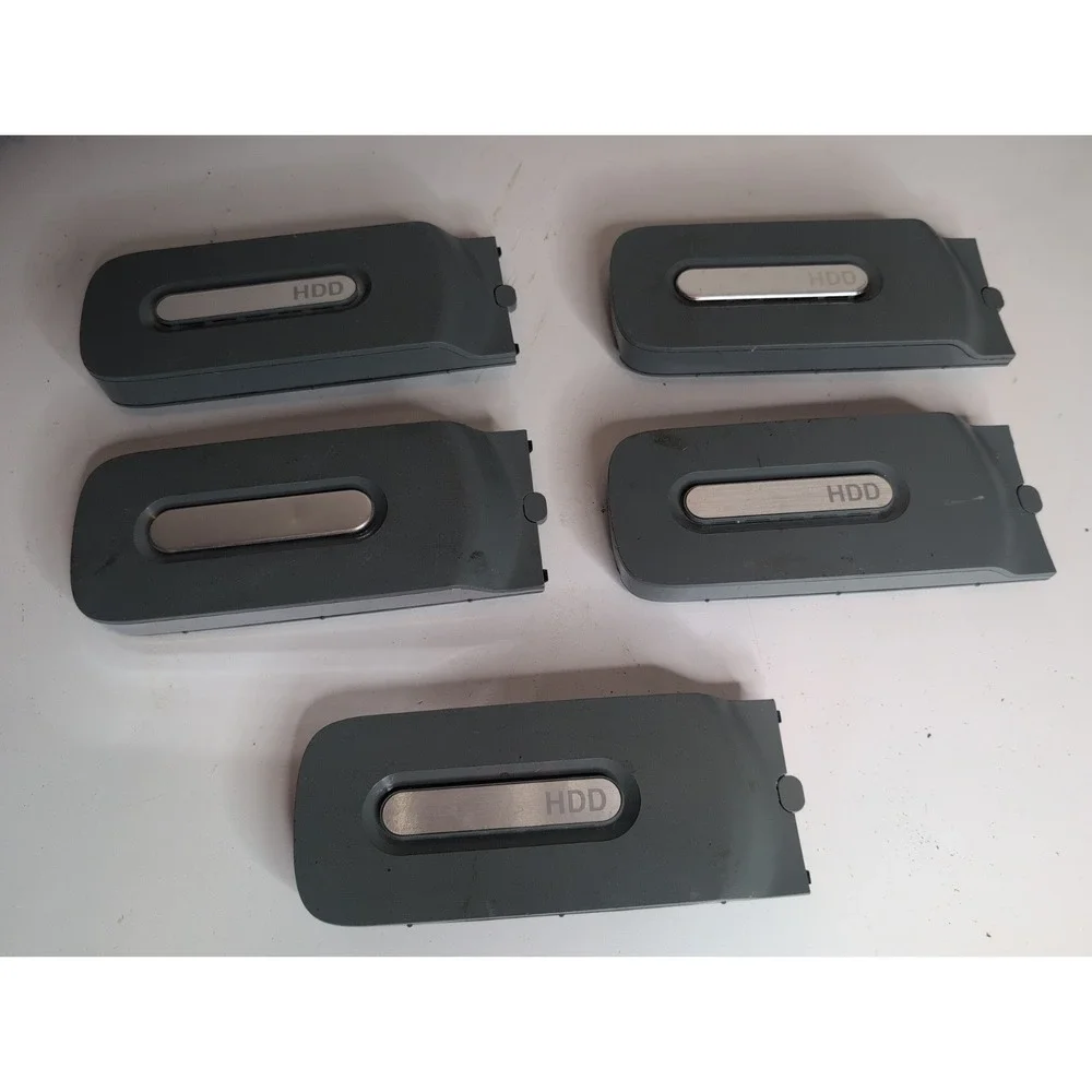 Lot of 5 Official Microsoft Xbox 360 External Hard Drives Gray And Chrome